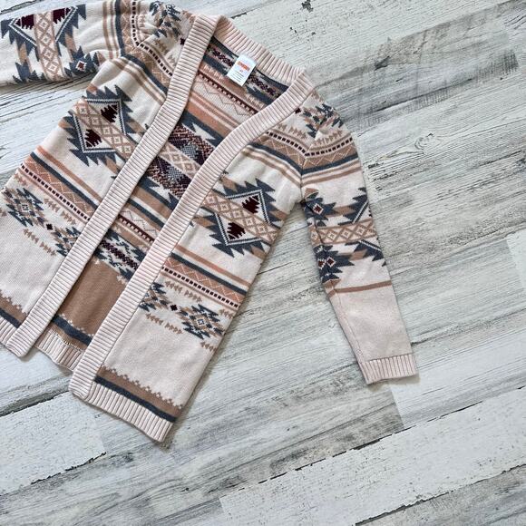 Gymboree Girls Cardigan Size 4T Beige Fair Isle Knit Rustic Ranch Cotton Boho - Picture 4 of 7